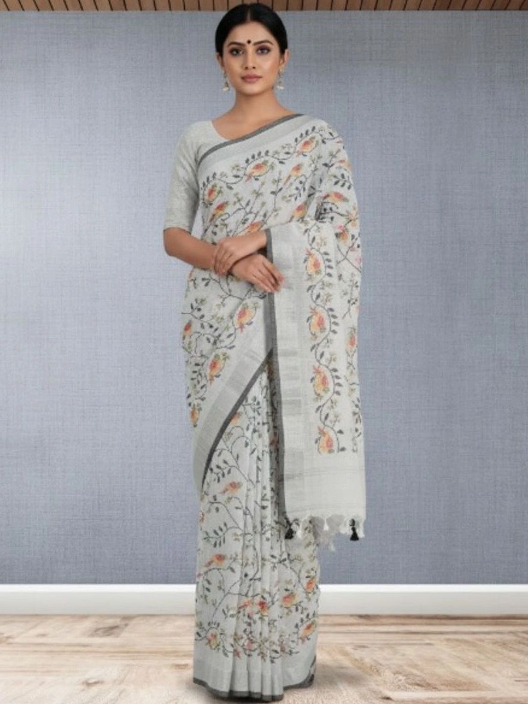 Kalakriti By Rachna Floral Pure Cotton Saree-image-29