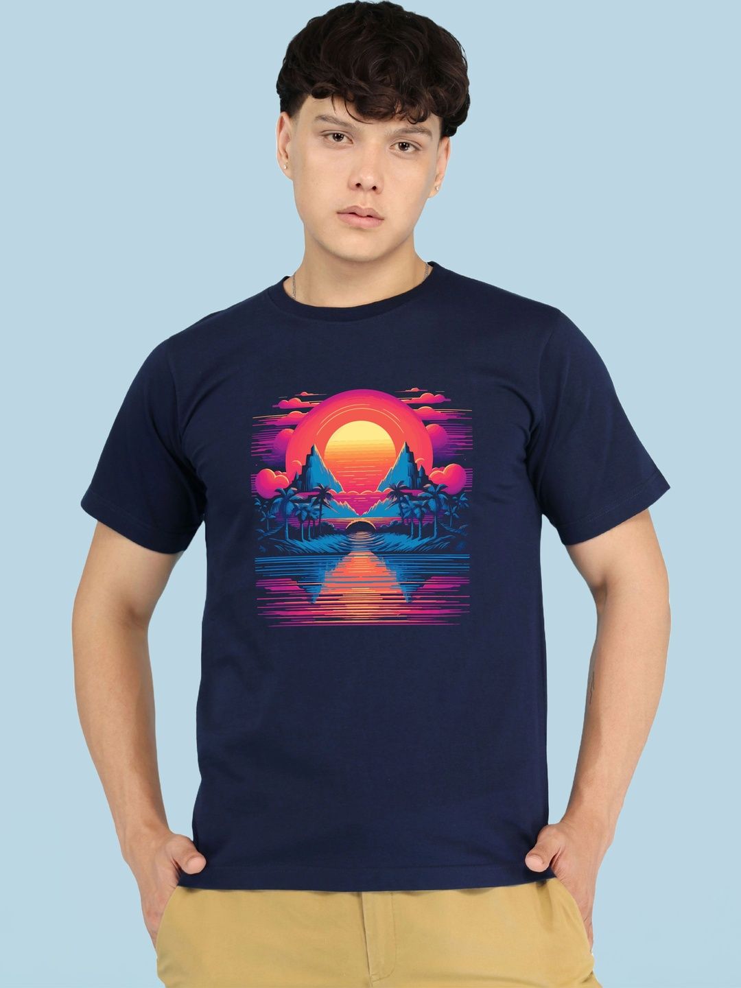 HERE&NOW Men Printed Tropical T-shirt-picture-30