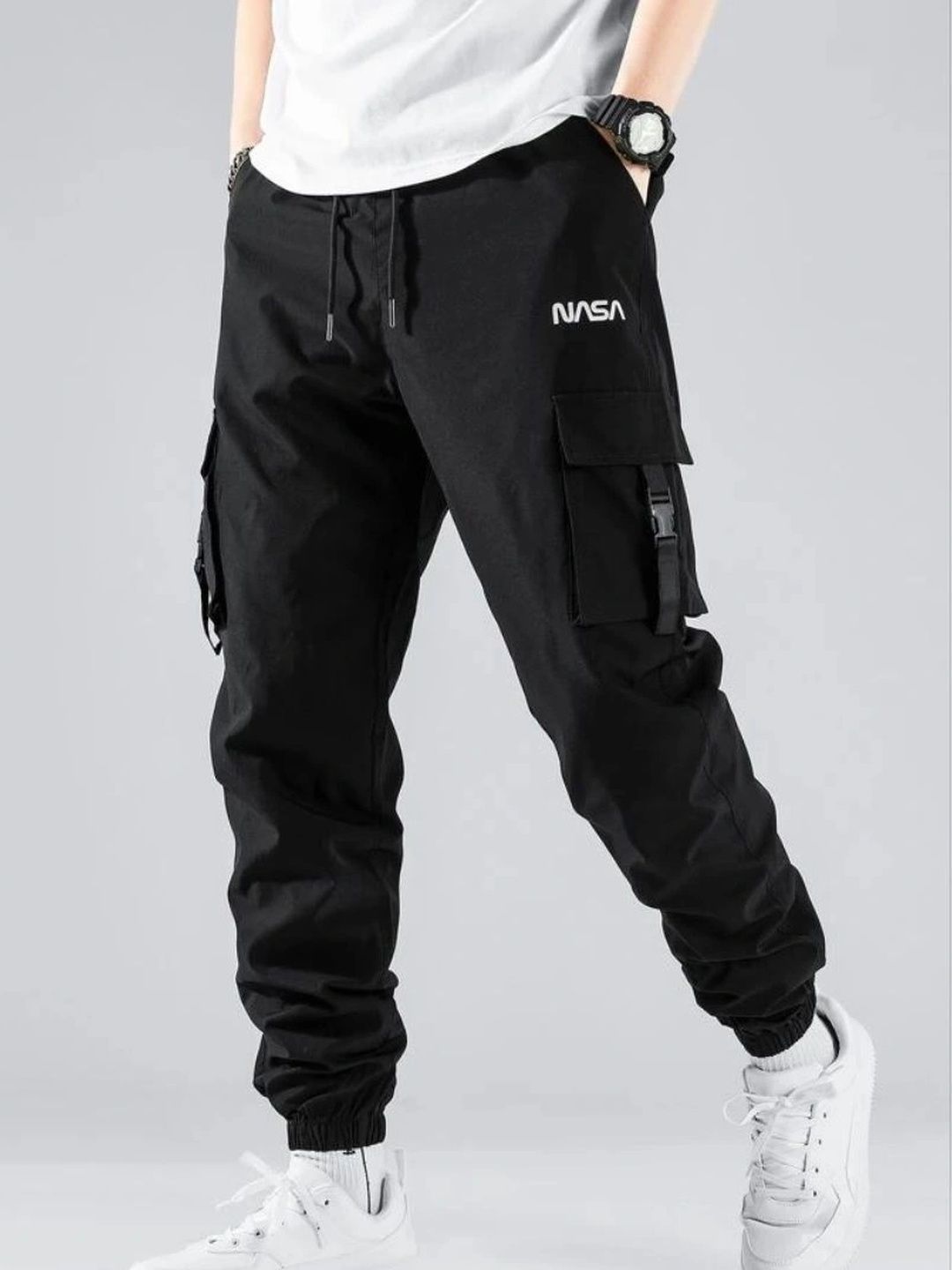 Joggers Park Men Regular Fit Brand Logo Dry Fit Cargos-picture-31