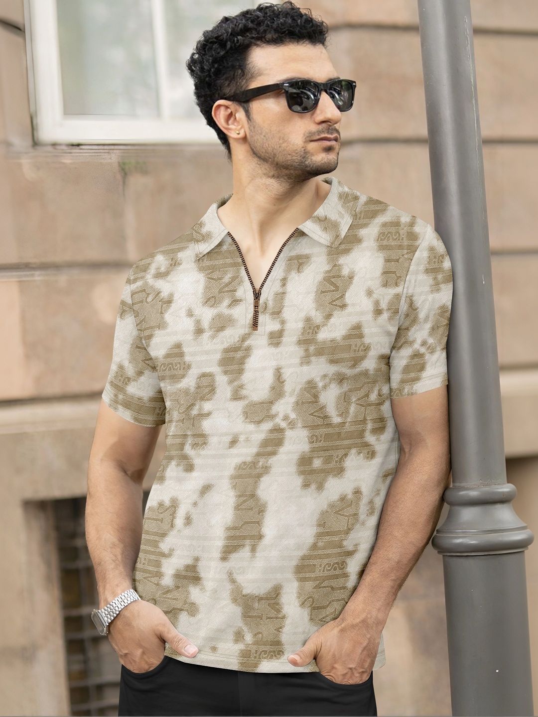 HAPPY KHAJANA Men Printed Polo Collar T-shirt-picture-4