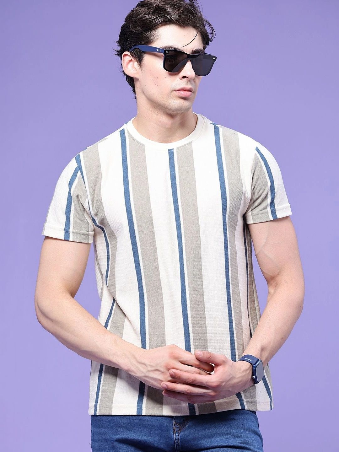 V-Mart Men Striped T-shirt-image-24