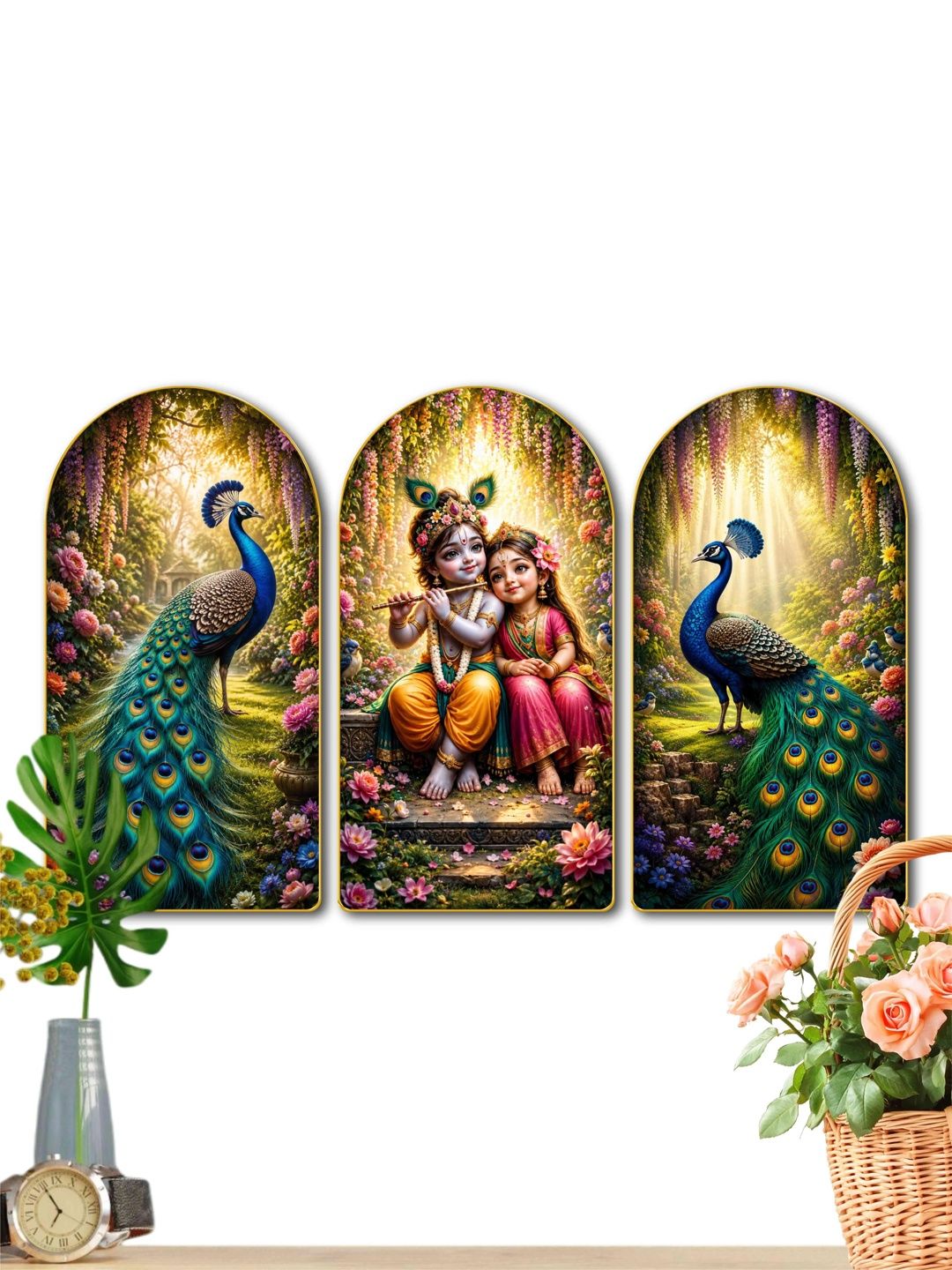 Livin'luxe Multicoloured MDF Religious Wall Paintings-picture-52