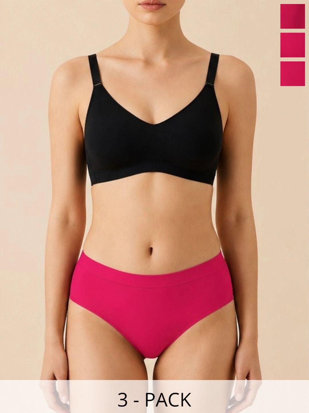 happybra Women Pack of 3 Seamless Cotton Hipster Briefs-picture-54