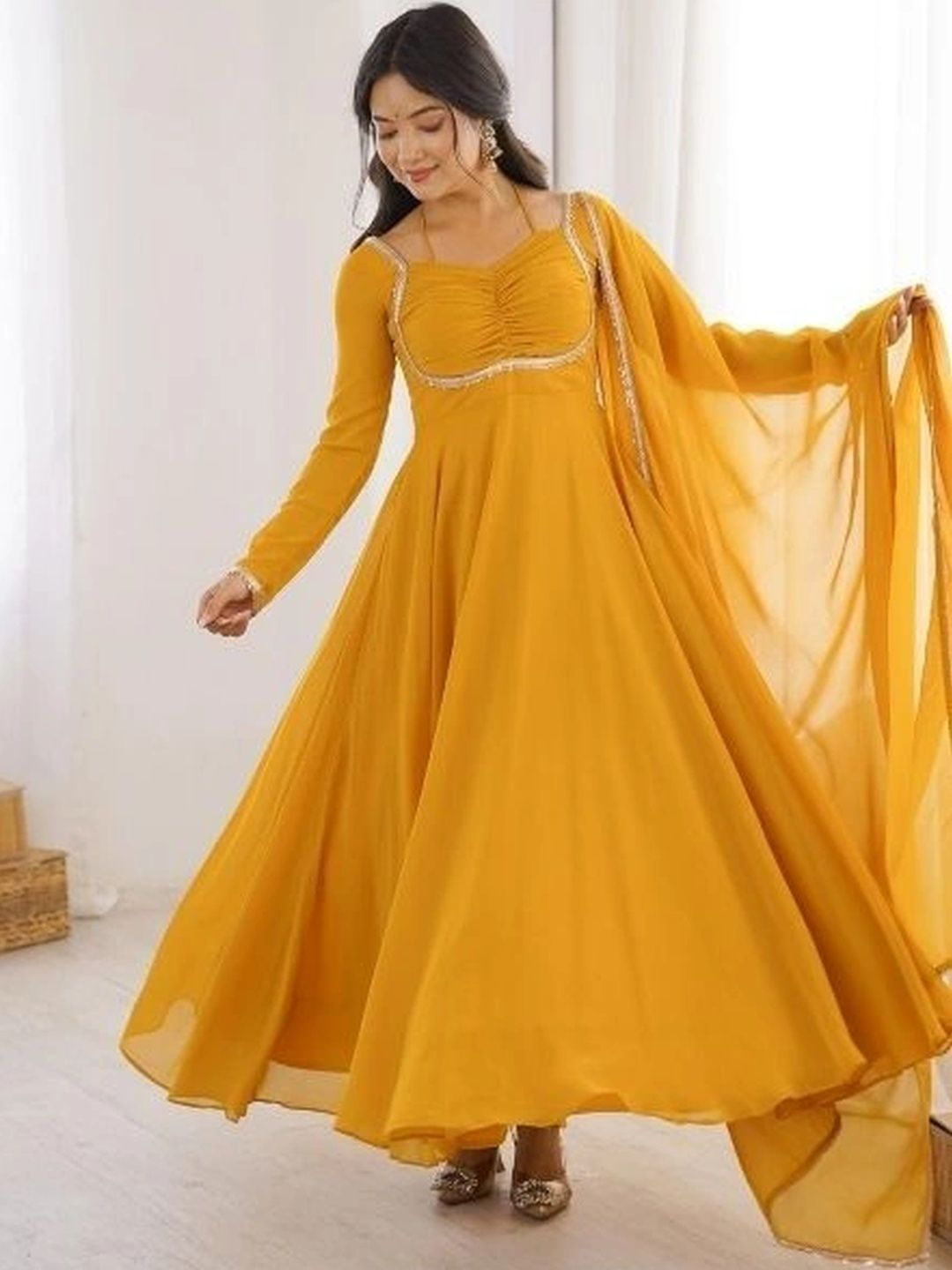 HERE&NOW Georgette A-Line Maxi Dress-image-1