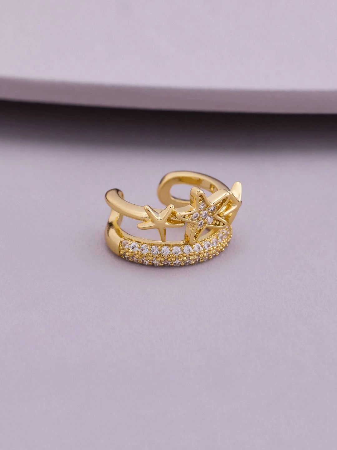 Kushal's Fashion Jewellery Star Shaped Ear Cuff Earrings-picture-56