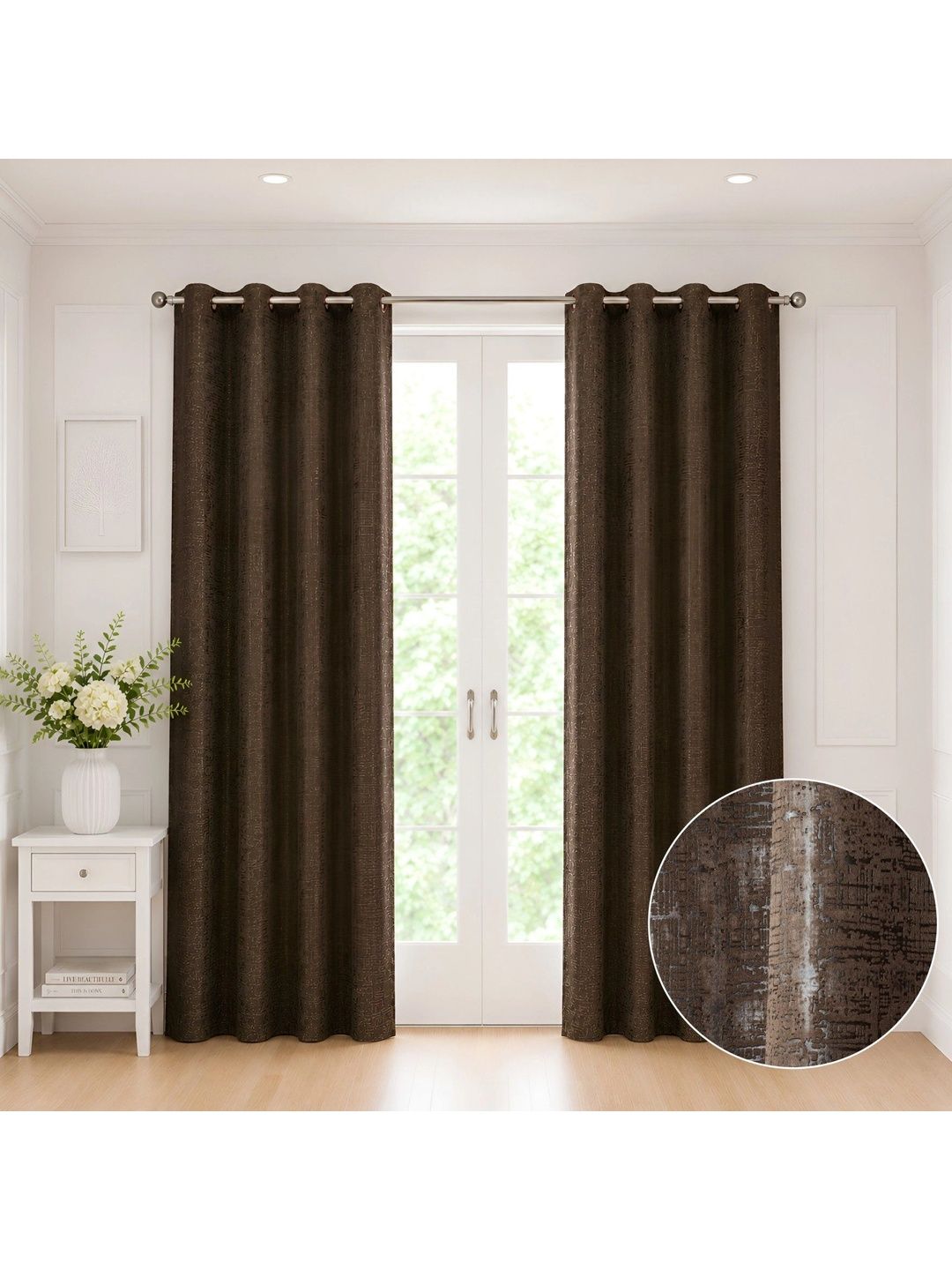 Homeful Style Brown Set of 2 Door Curtain-picture-29