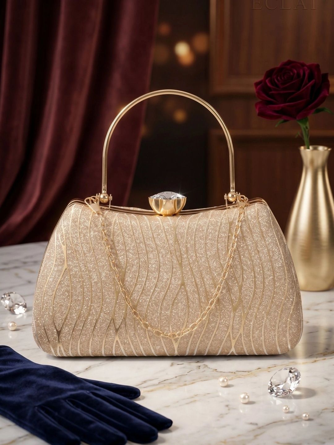 MISHA Textured Embellished Box Clutch-picture-40