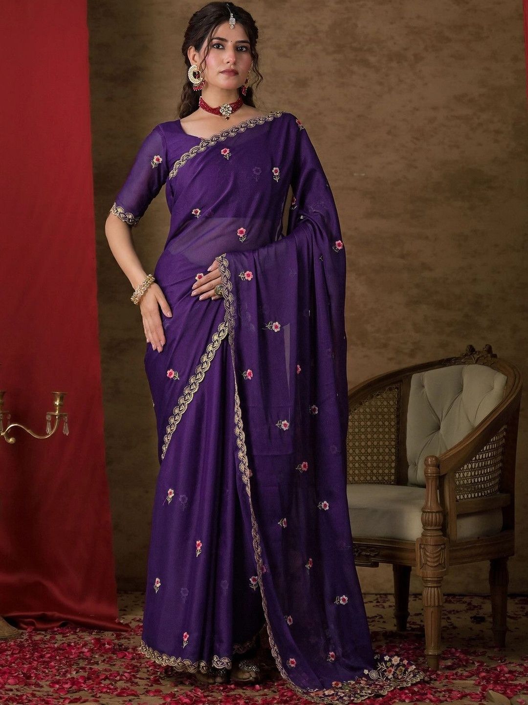 SAARA Embellished Embroidered Saree-picture-33