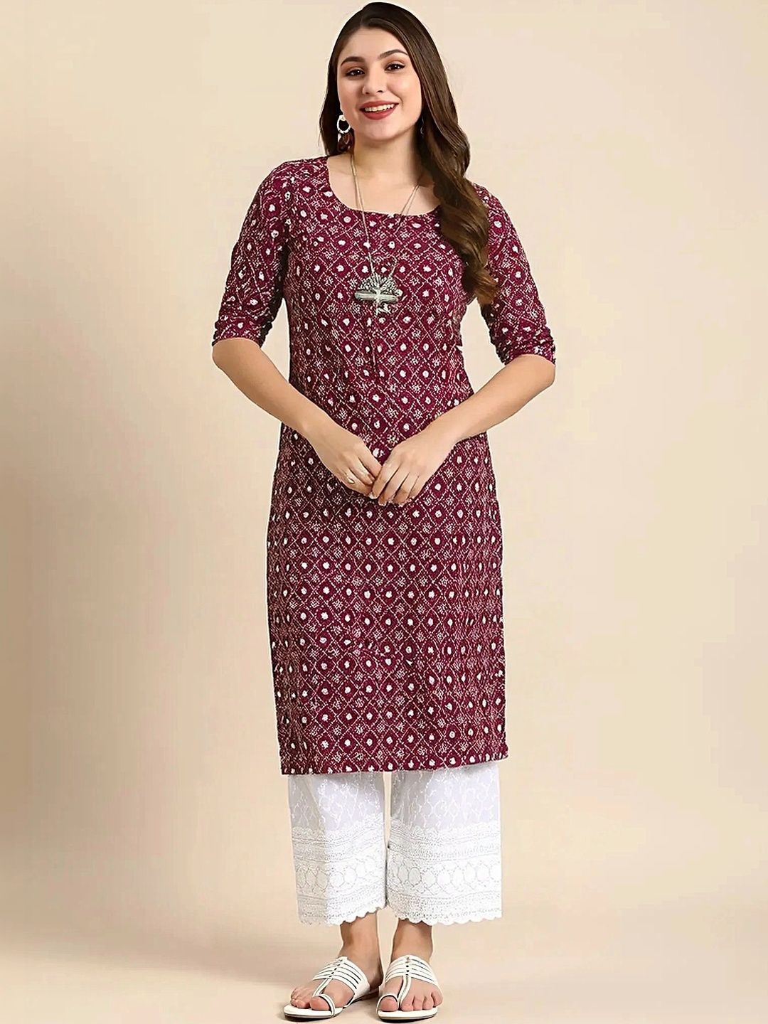 HERE&NOW Women Printed Crepe Kurta-picture-37
