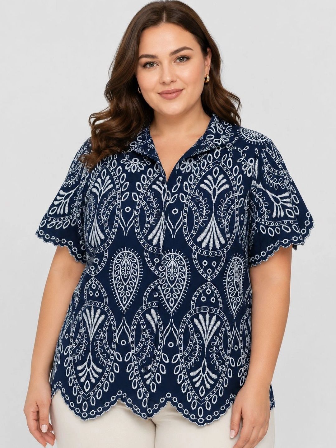 IX IMPRESSION Embroidered Ethnic Cotton Top-picture-29