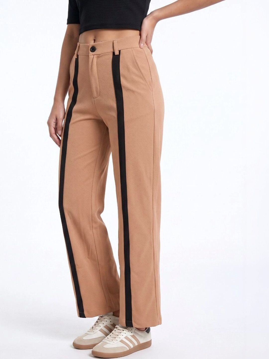 glitchez Women Straight Fit High-Rise Easy Wash Trousers-image-39