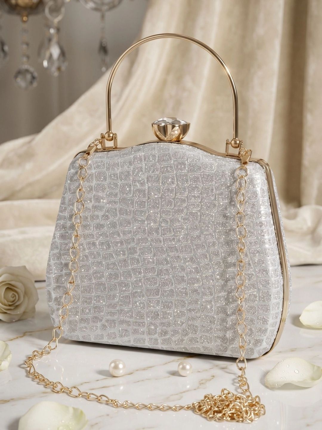 MISHA Textured Embellished Box Clutch-picture-44
