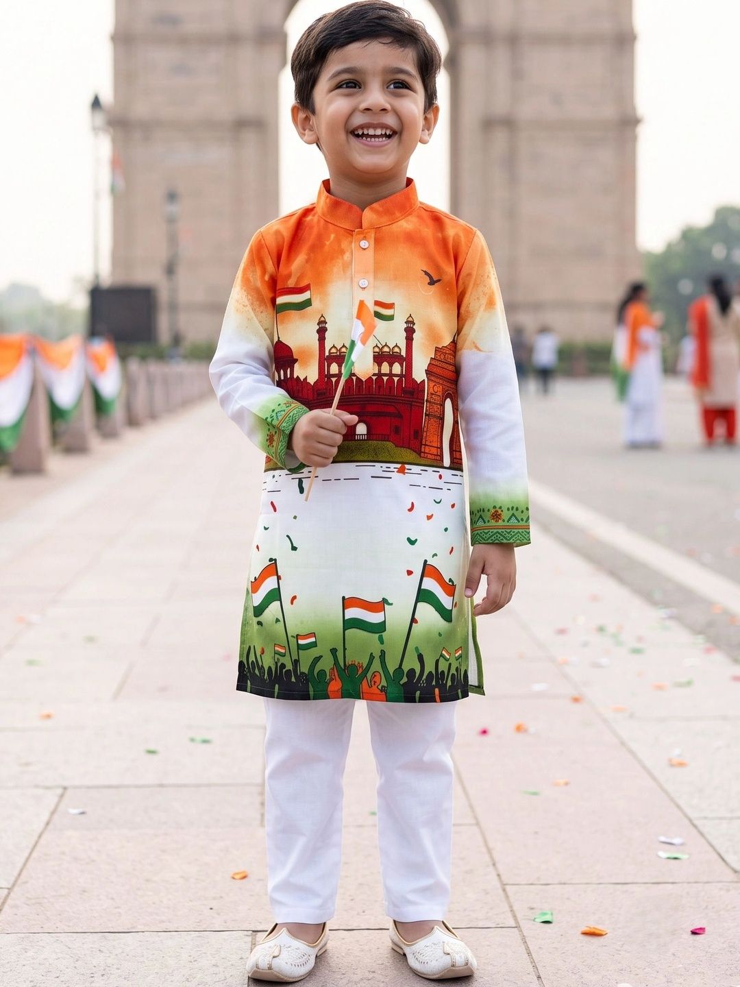 NFC CREATION Boys Ethnic Motifs Printed Regular Kurta with Pyjamas-picture-29