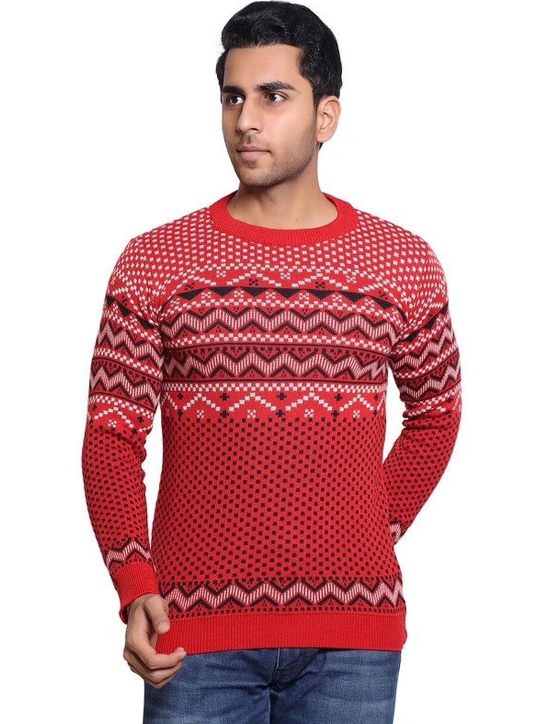 Grand Line Men Fair Isle Printed Pullover-picture-56
