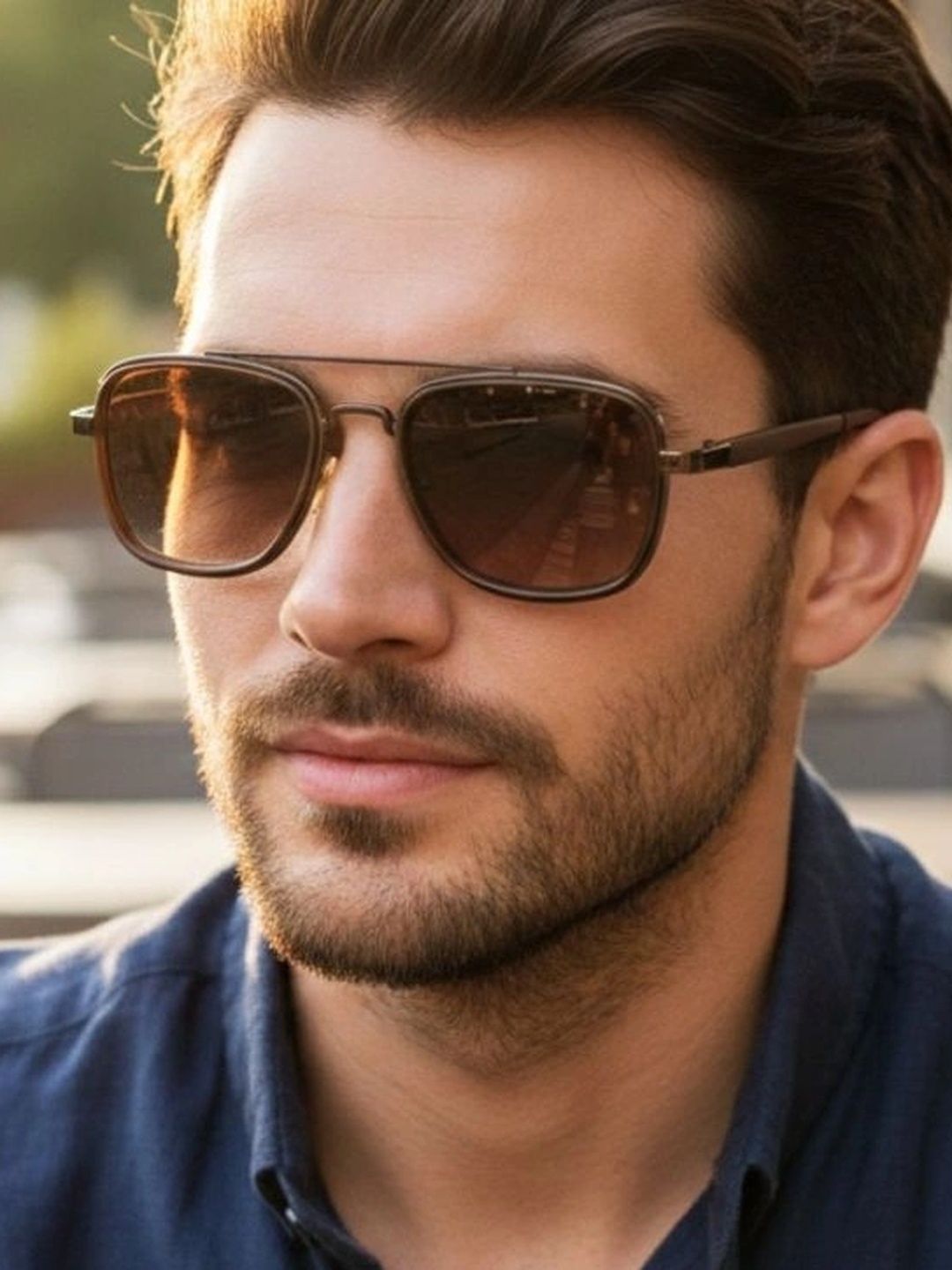 KOPEK Unisex Brown Lens & Brown Square Sunglasses with-image-19
