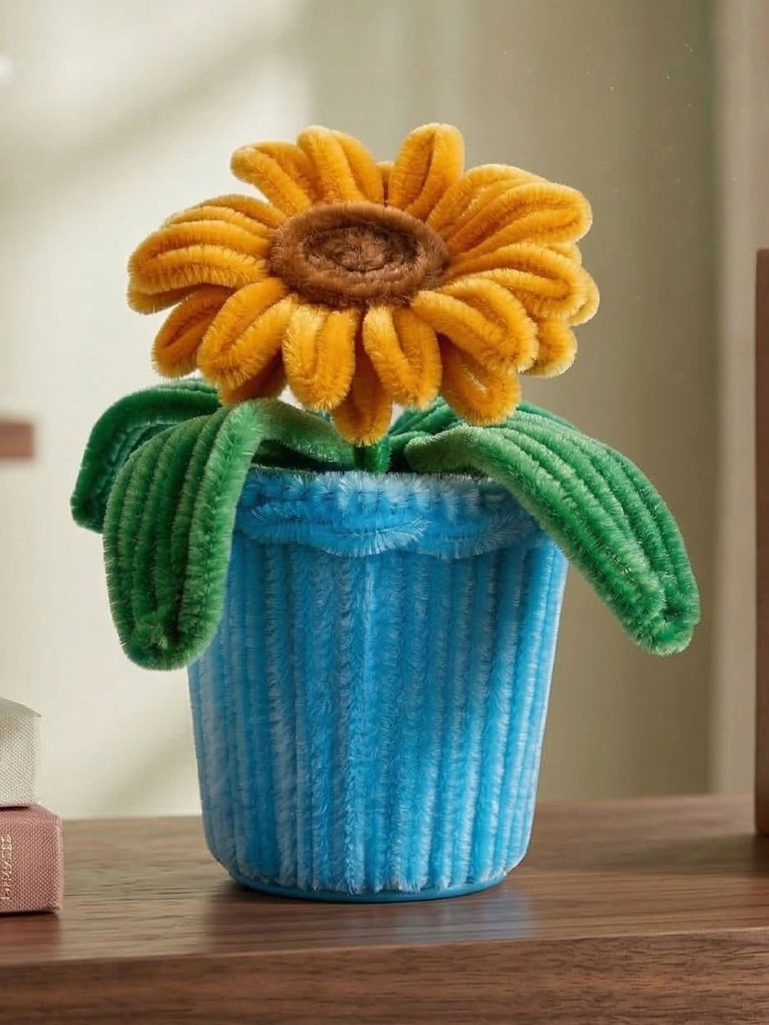 Agantuk Yellow 1 Pieces Sunflower Artificial Flower With Pot-picture-38