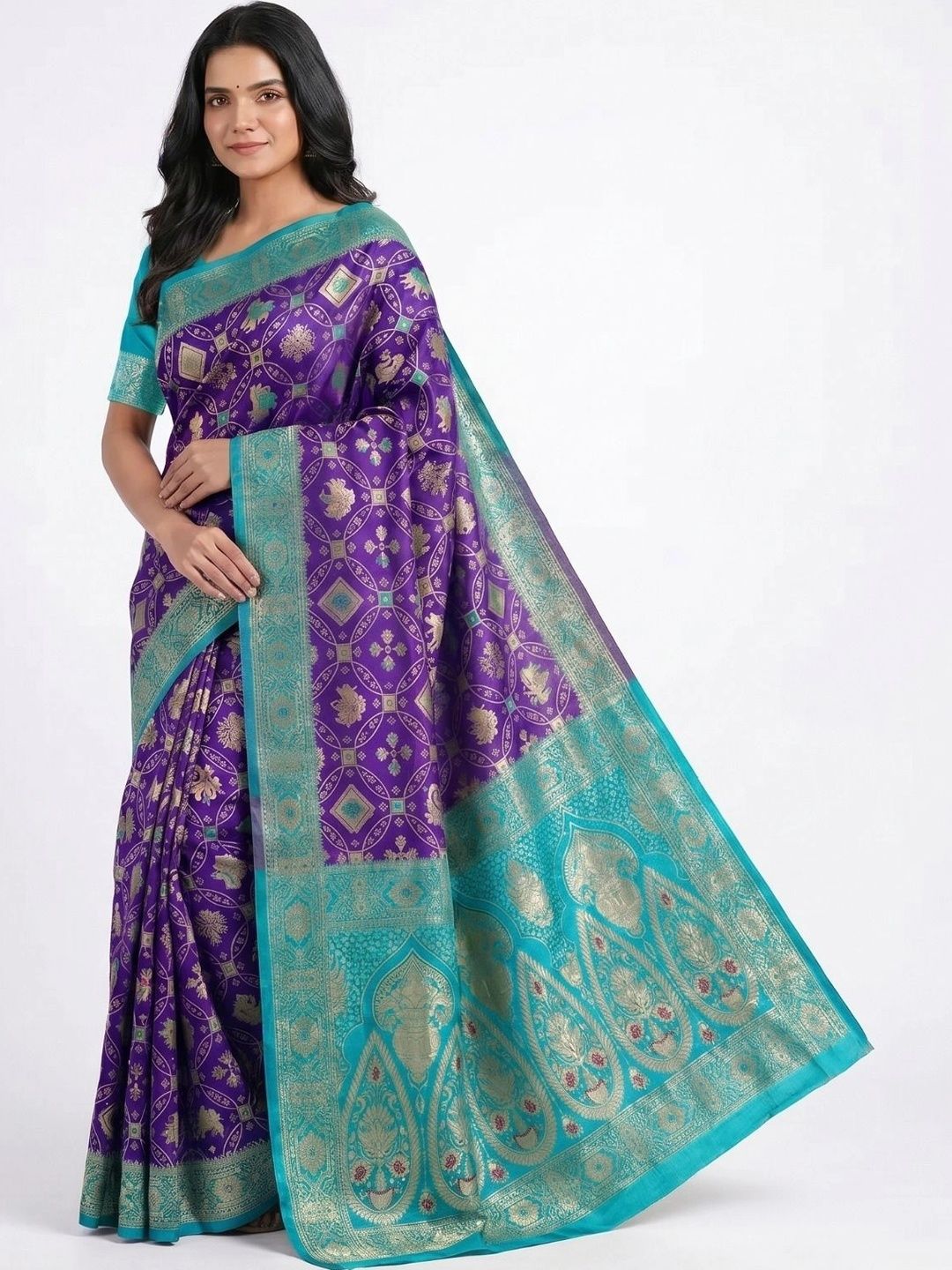 RANGVYRA LIFESTYLE Woven Design Zari Pure Silk Saree-picture-27