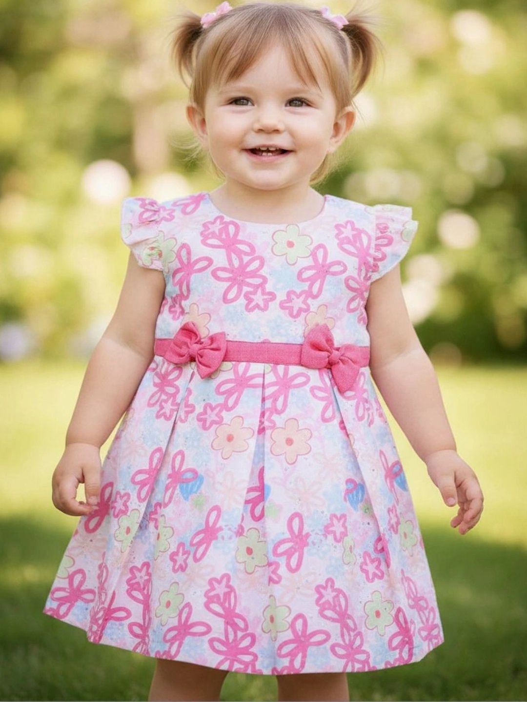 V-Mart Floral Print Flared Sleeve A-Line Dress-picture-39