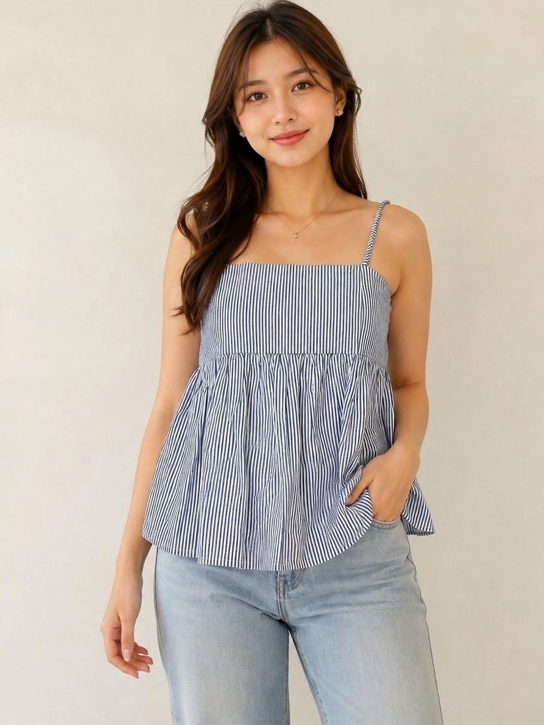Just Fab Striped Cotton Top-image-2