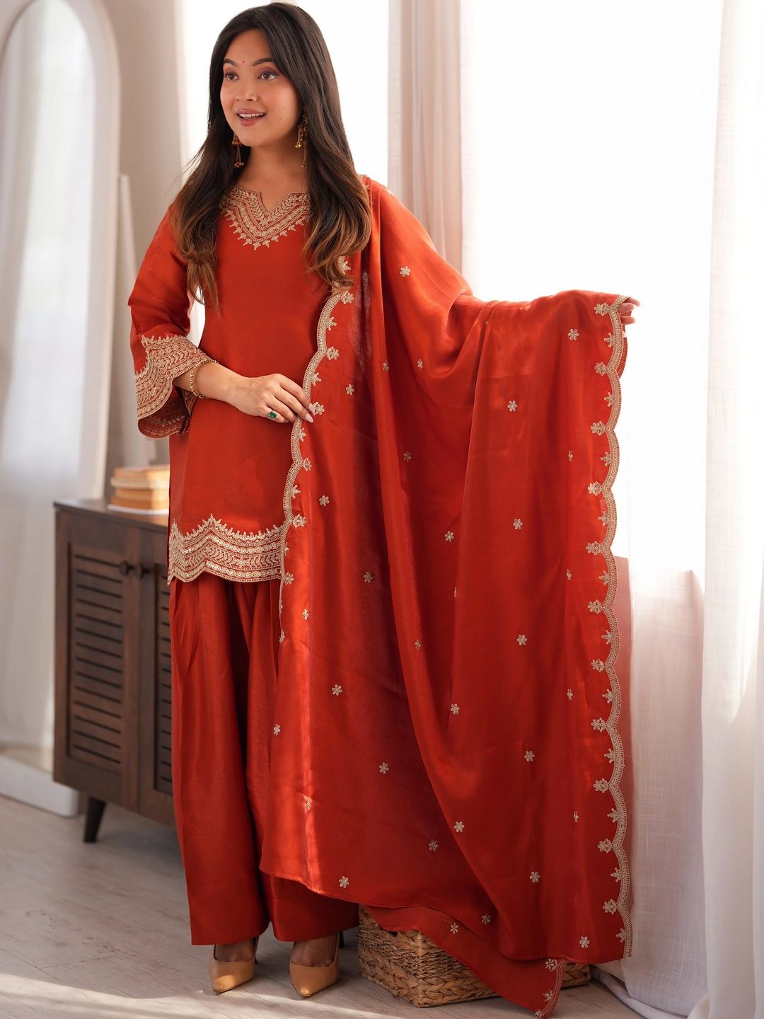 all about you Women Ethnic Motifs Embroidered Regular Kurta with Patiala & With Dupatta-picture-32