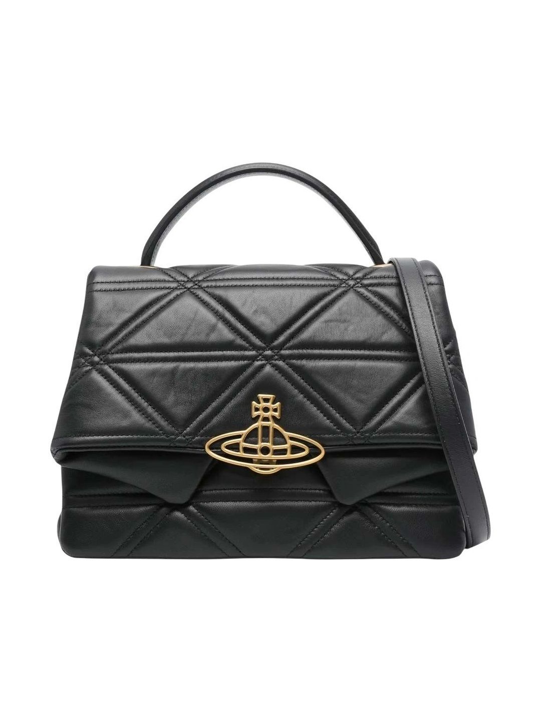 Vivienne Westwood Leather Structured Handheld Bag with Quilted-image-48