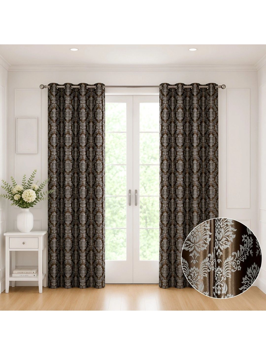 Homeful Style Brown Set of 2 Door Curtain-picture-18