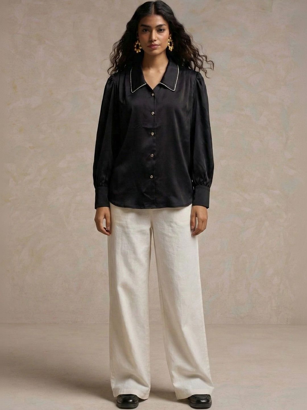SHECZZAR Puff Sleeve Satin Top-picture-58