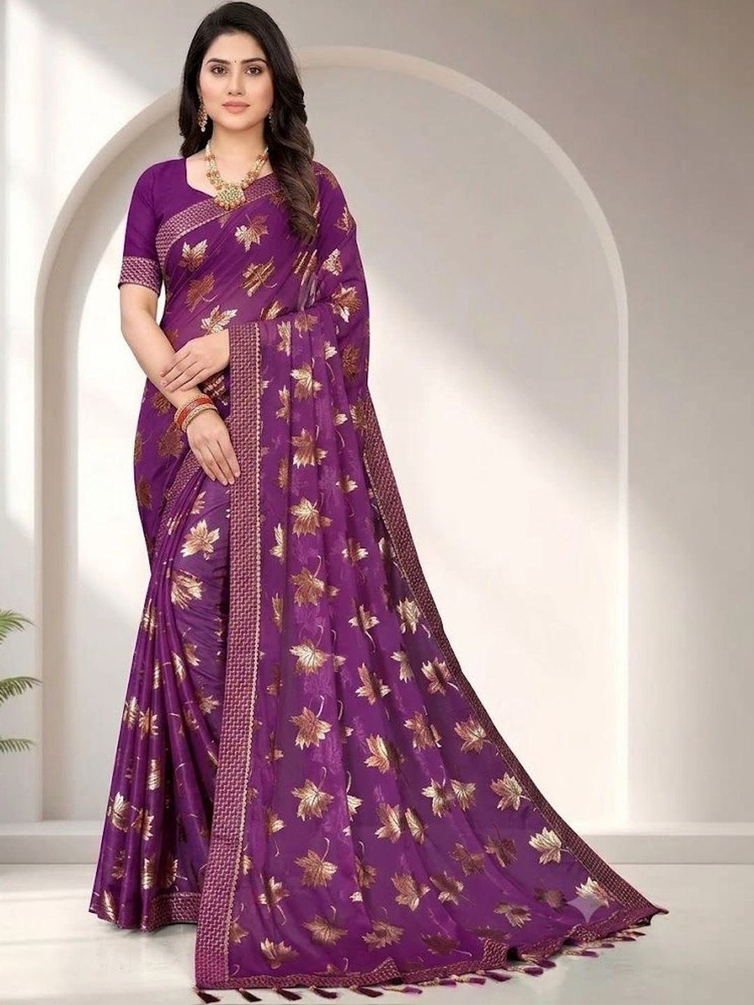 Miracle TEX Ethnic Motifs Zari Designer Saree-picture-33
