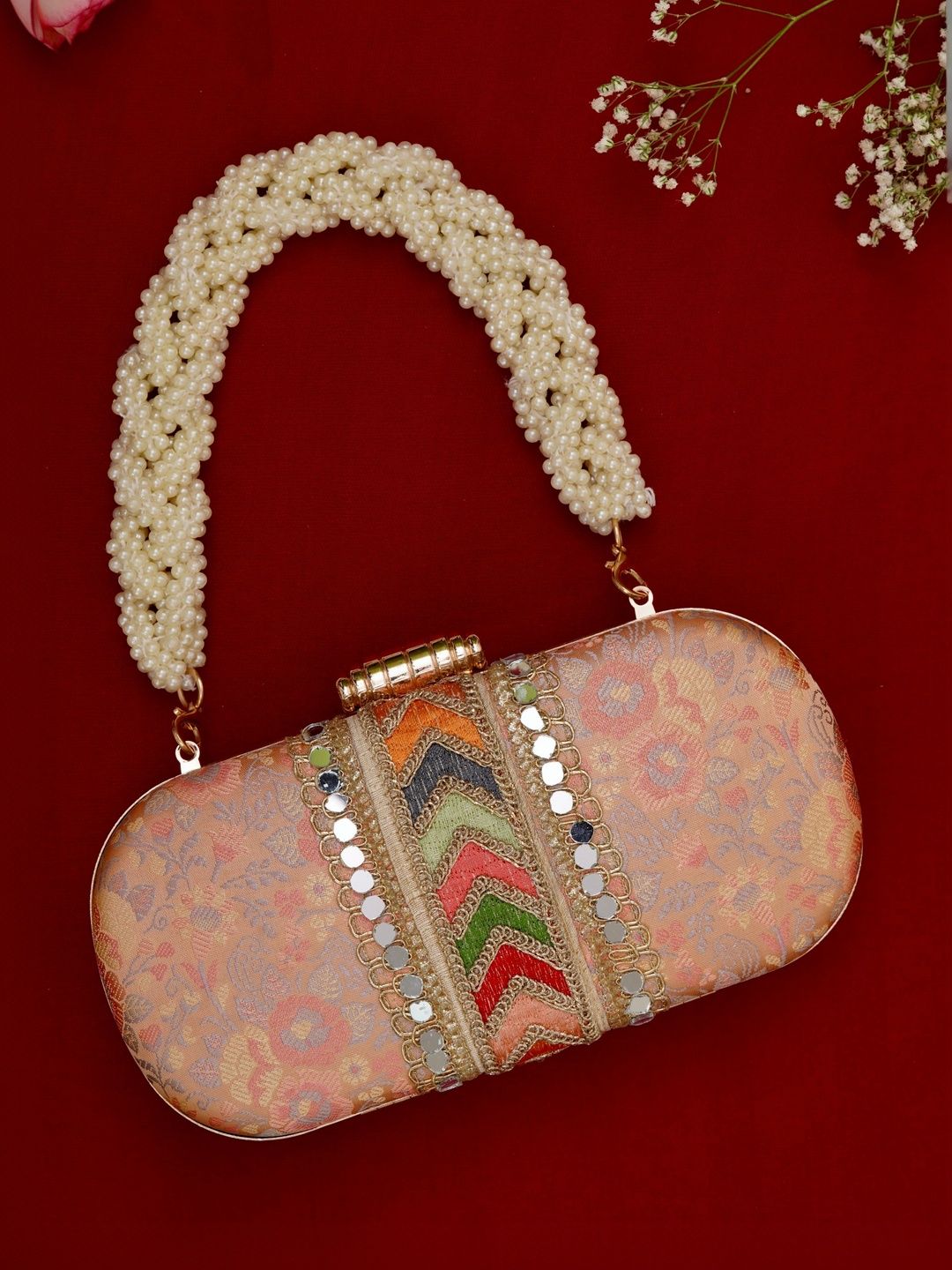 sugarcrush Embroidered Embellished Box Clutch-picture-10