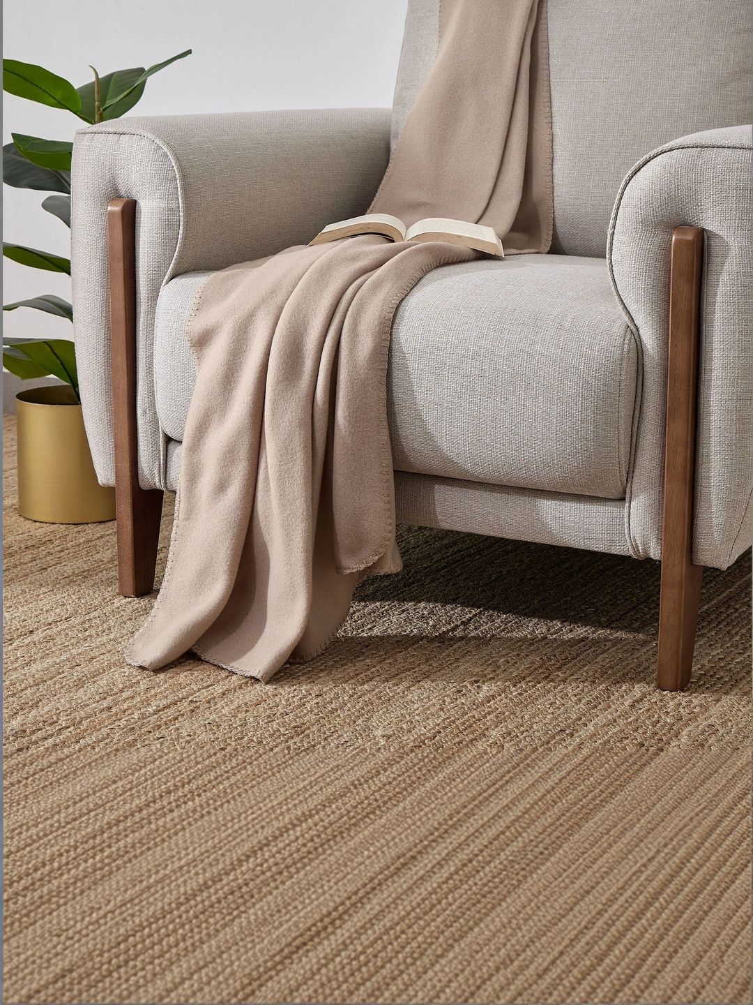 Home Centre Beige Cloak Single Throw-picture-49