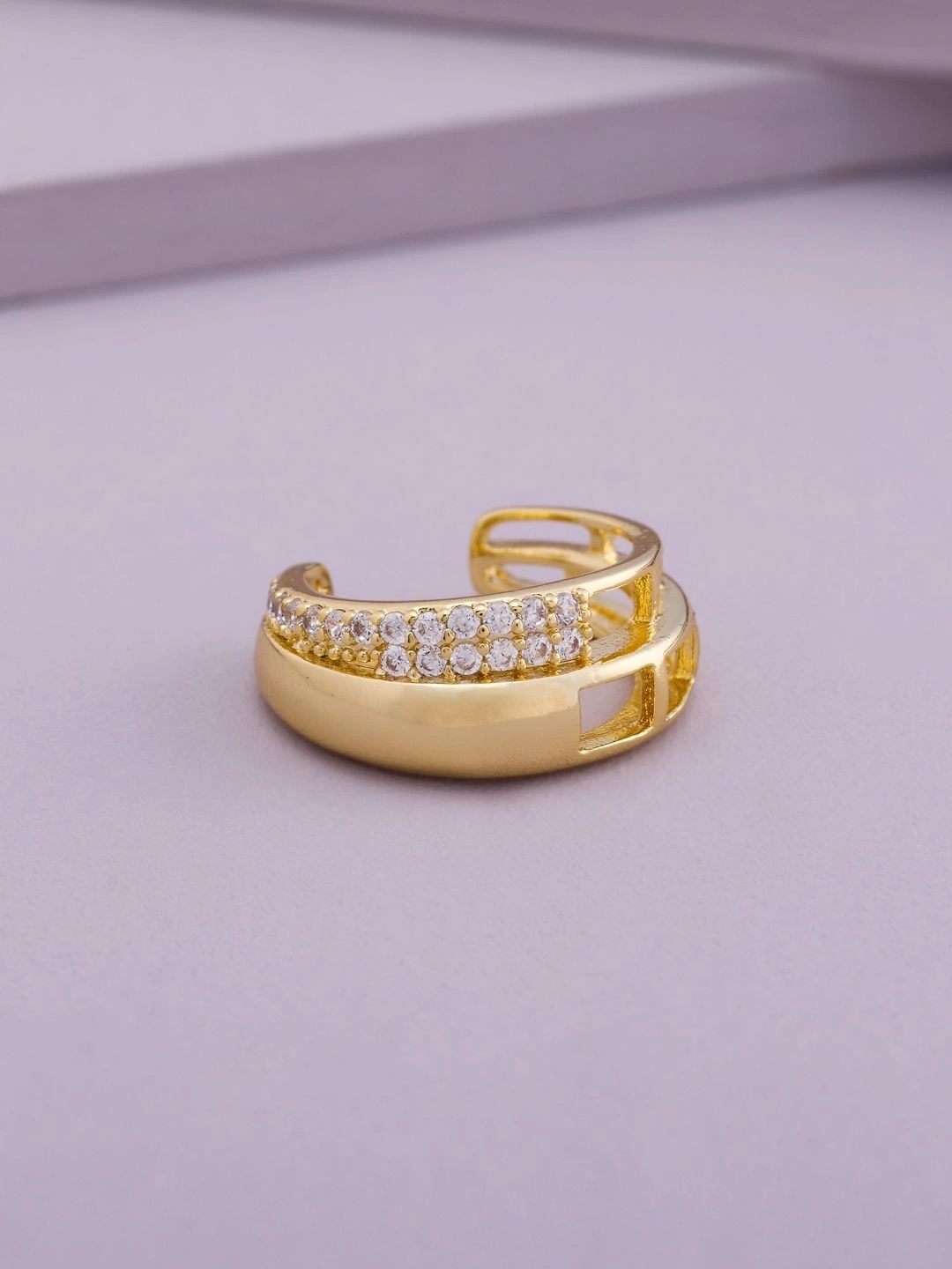 Kushal's Fashion Jewellery Crescent Shaped Ear Cuff Earrings-picture-42