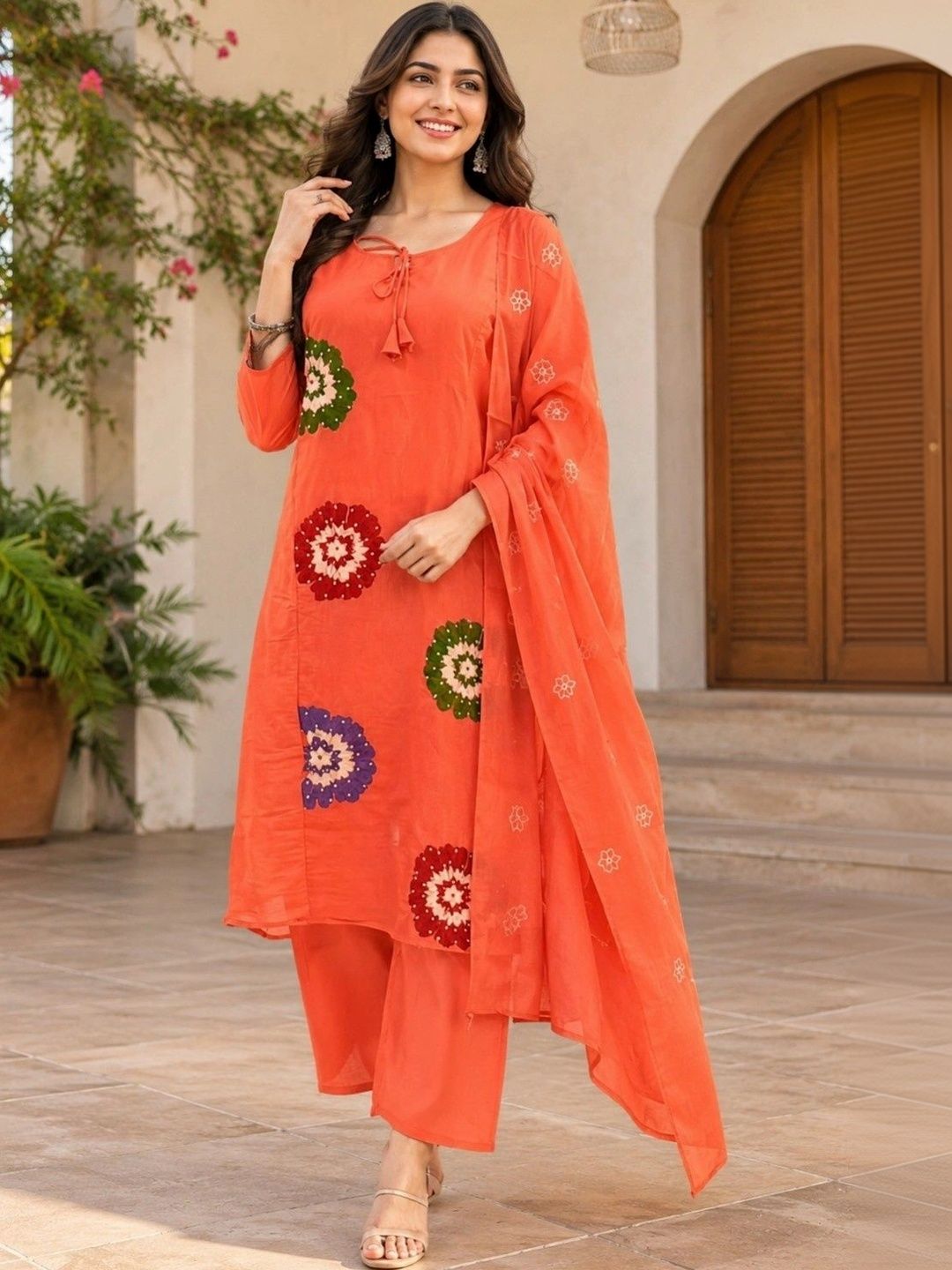 ESHMYRA Women Ethnic Motifs Printed Regular Kurta with Palazzos & With Dupatta-picture-34