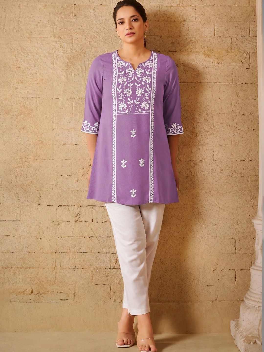 FORKEY Women Embroidered Thread Work Kurta-picture-13