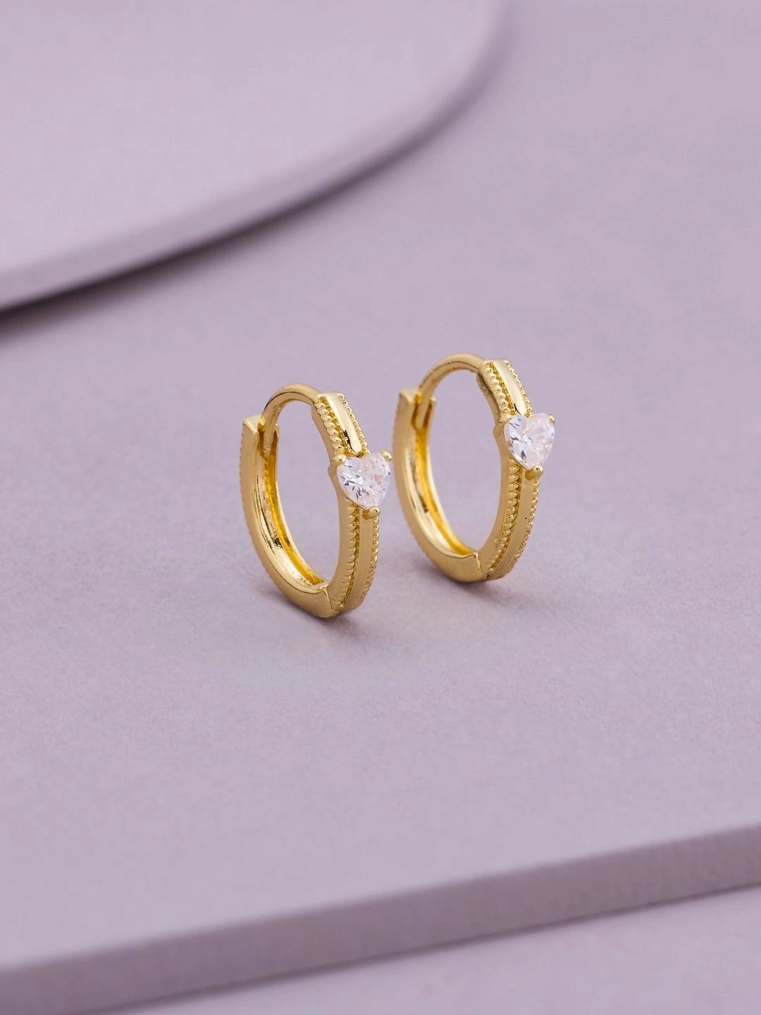Kushal's Fashion Jewellery Heart Shaped Hoop Earrings-picture-25