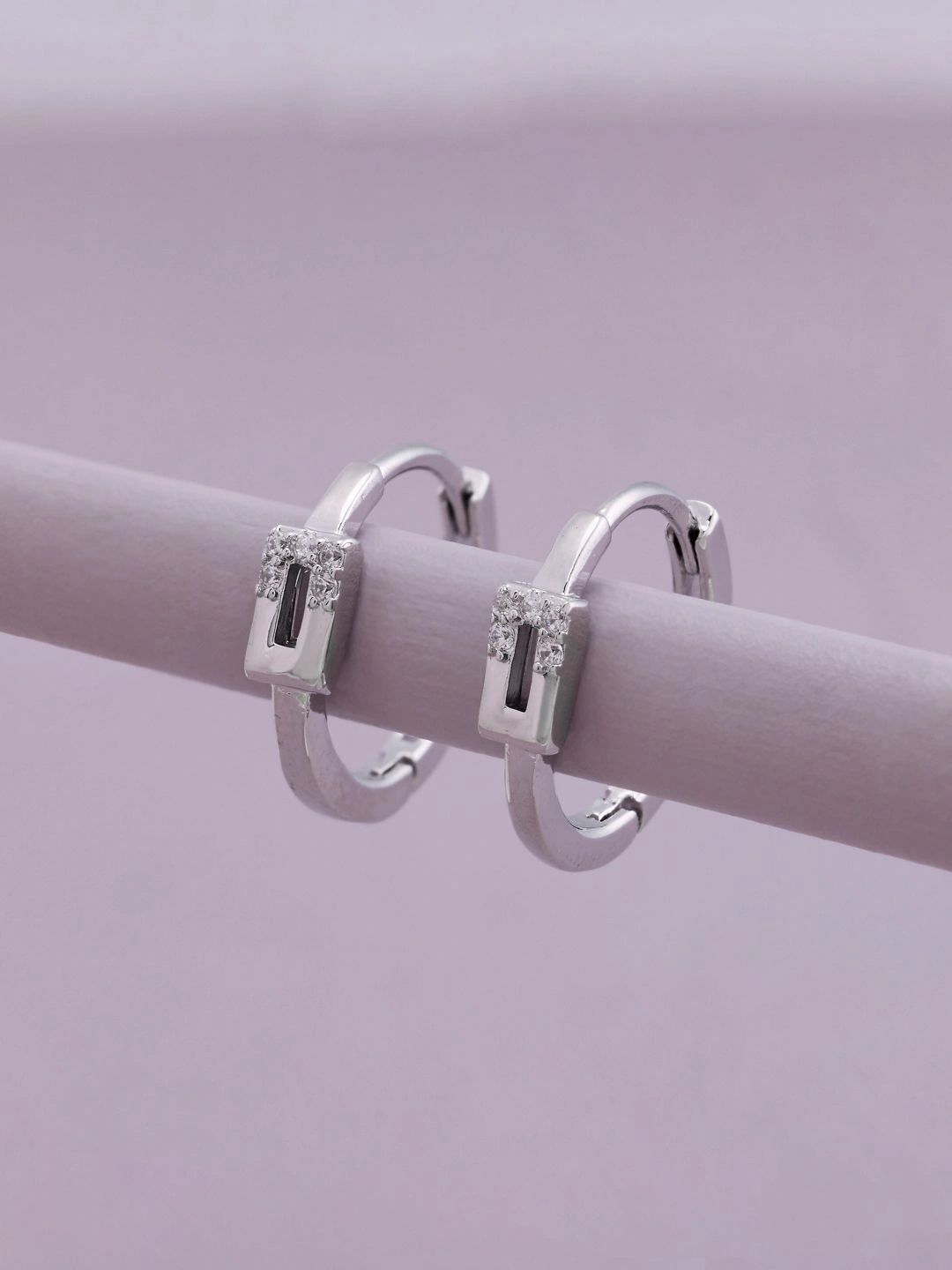 Kushal's Fashion Jewellery Geometric Hoop Earrings-picture-43