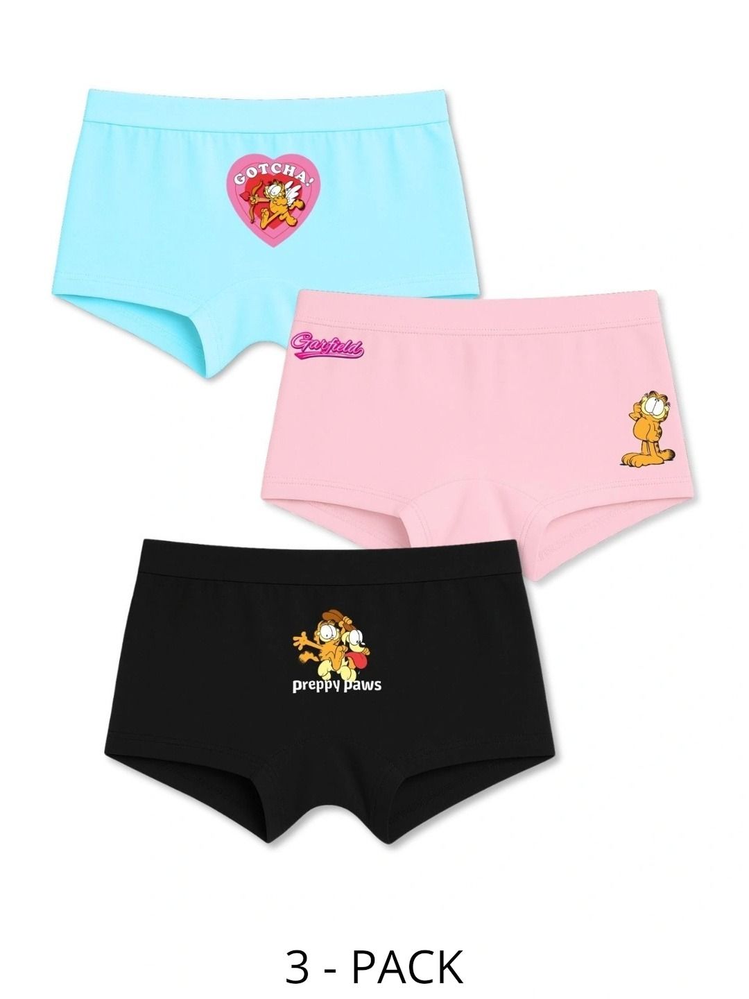Button Bear Girls Pack of 3 Printed Cotton Boy Shorts-picture-45