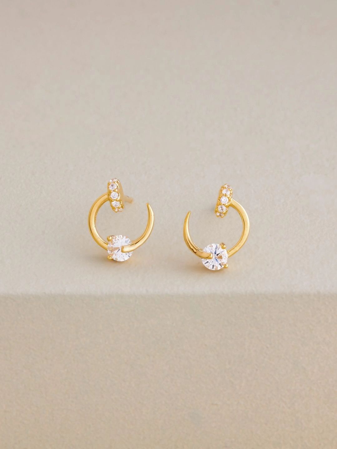 Kushal's Fashion Jewellery Crescent Shaped Half Hoop Earrings-picture-50