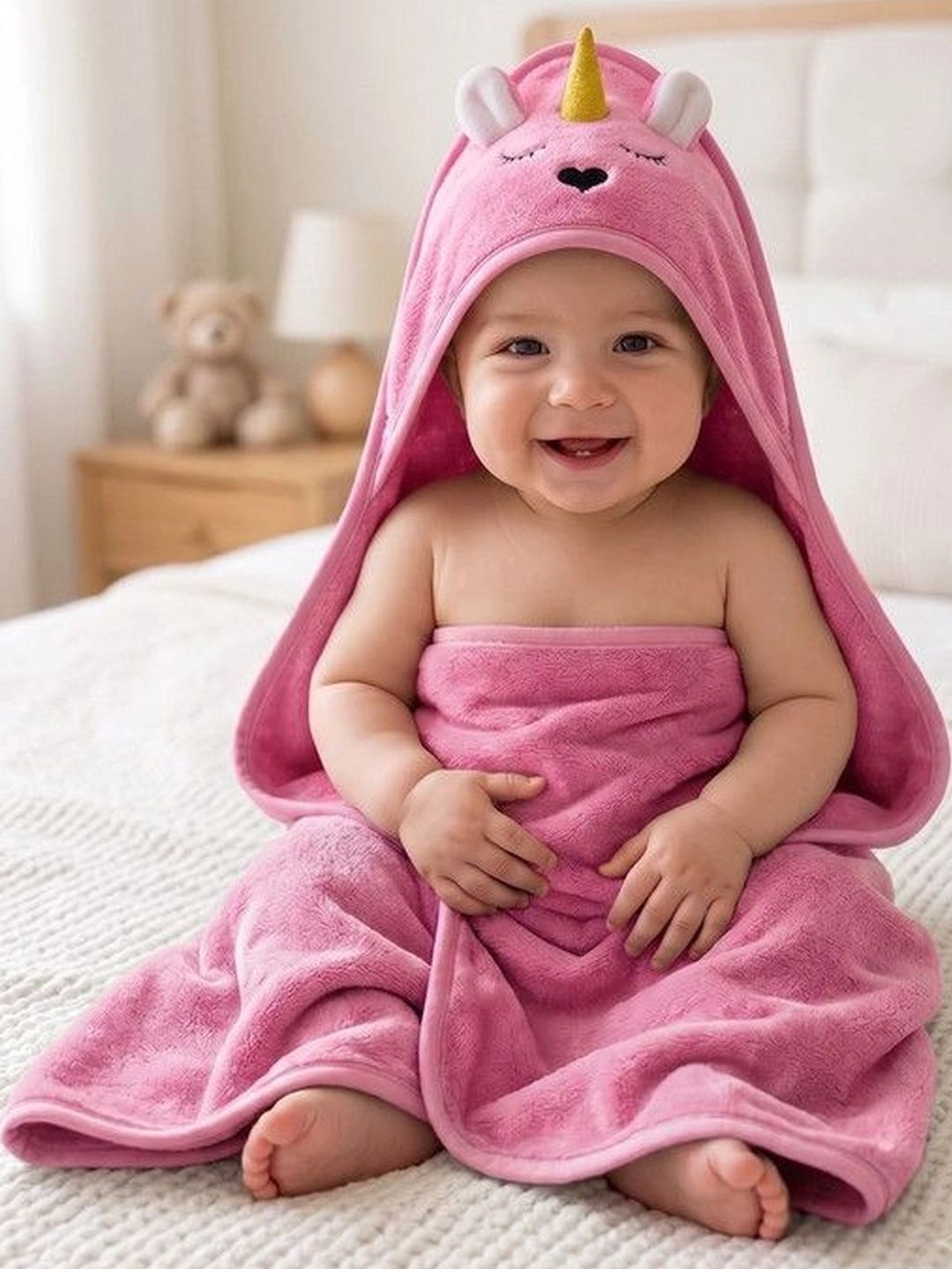 Weftora Pink 1 Printed 300 GSM Bath Towel-picture-49