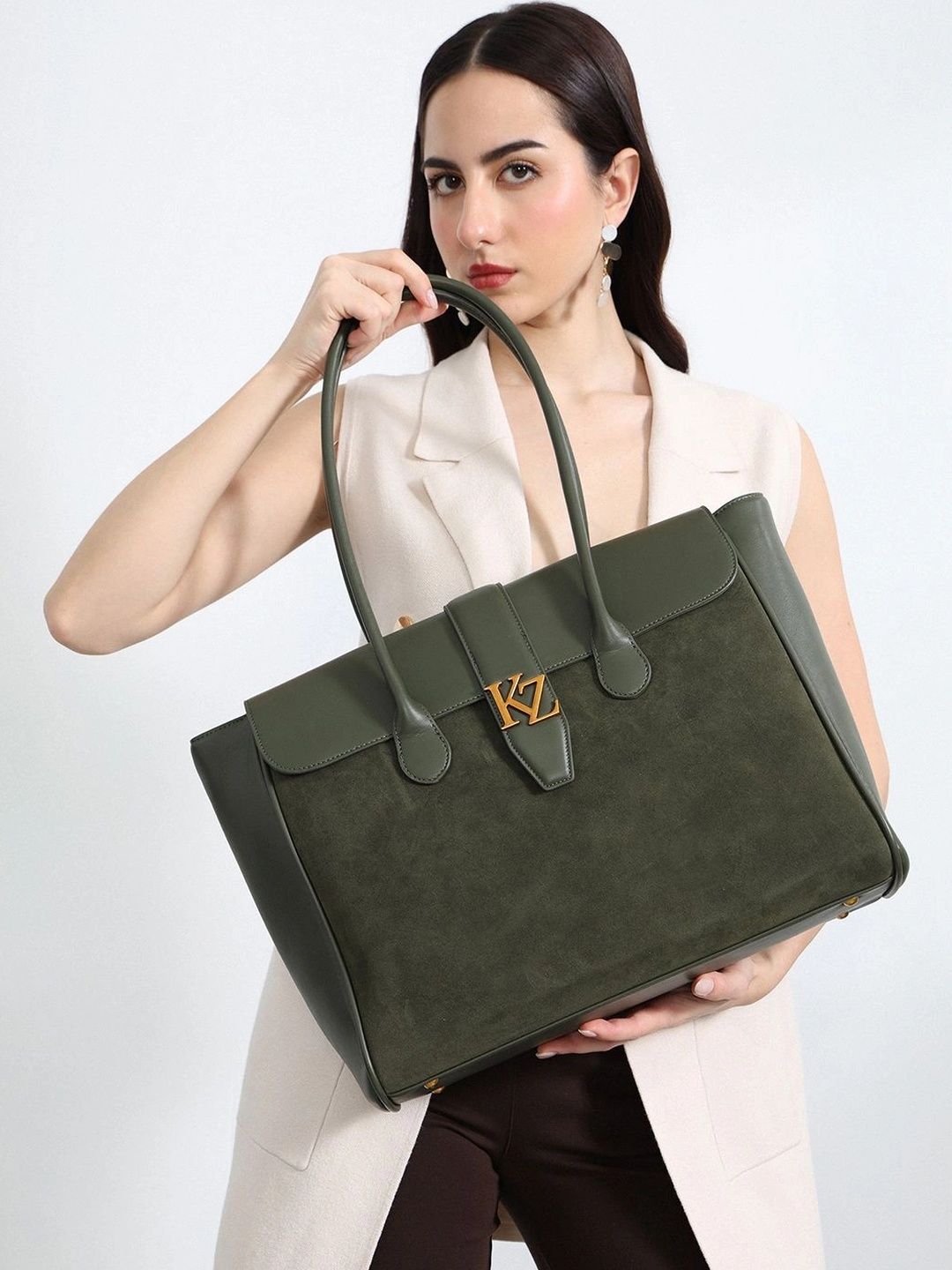 Kazo Textured Oversized Structured Tote Bag-picture-25