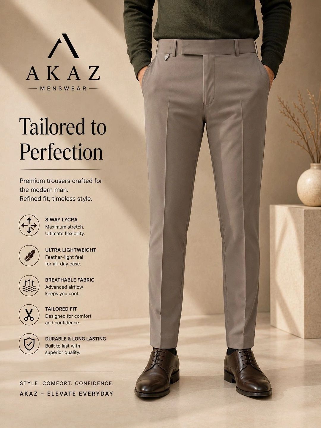 Akaz Men Tailored Easy Wash Trousers-picture-24