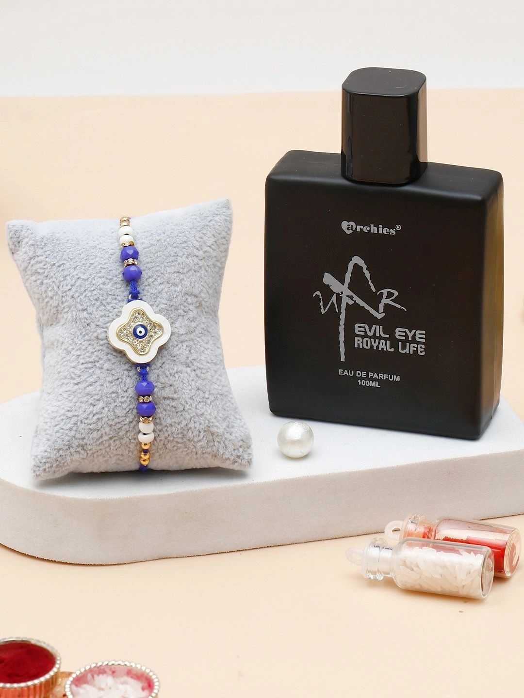 Archies Set of Rakhi Gift Set With Perfume & Roli Chawal-picture-25