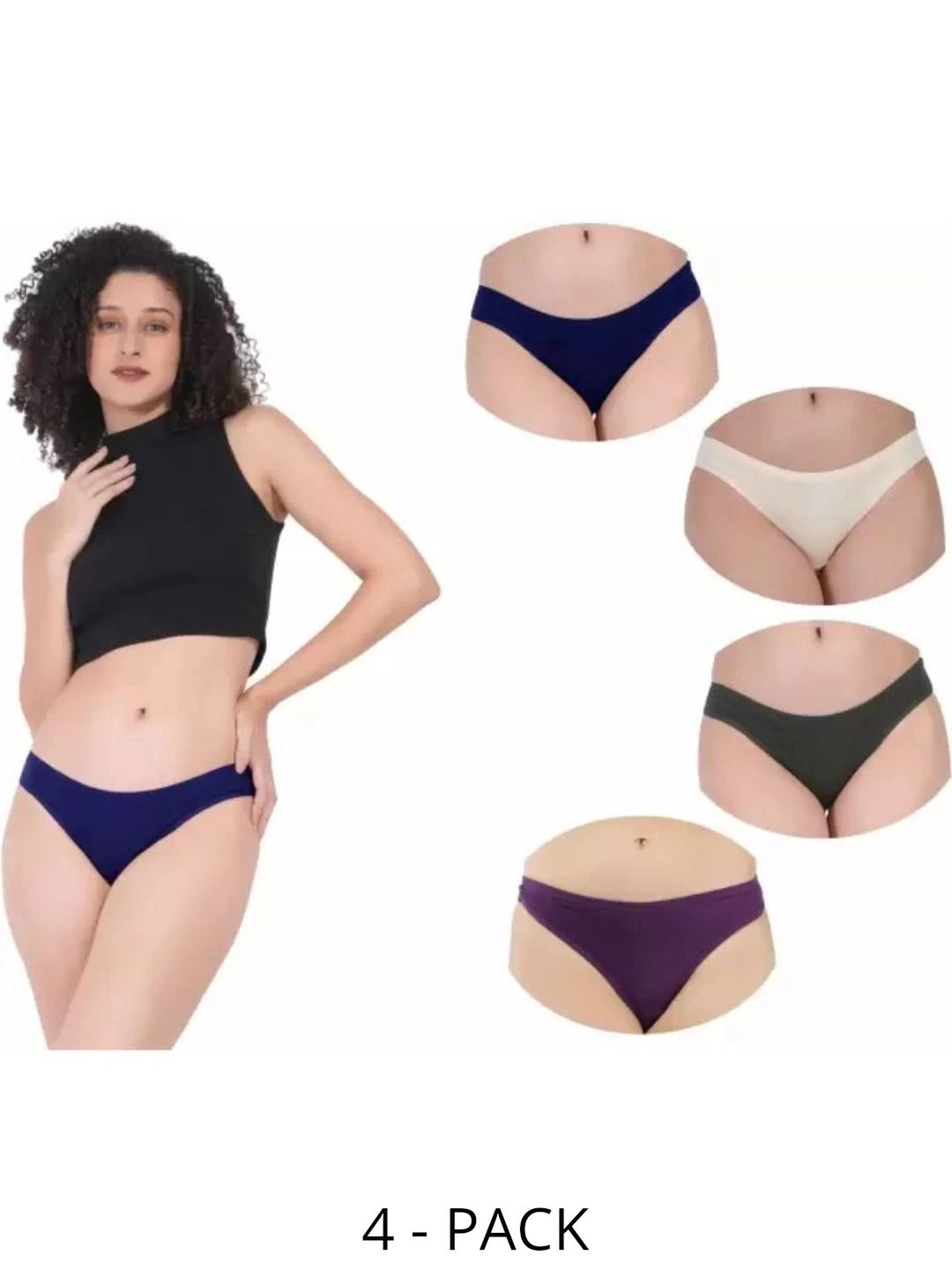 Bebron Women Pack of 4 Seamless Assorted Bikini-picture-19