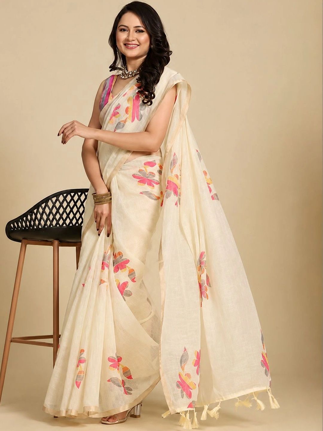 Sakifashion Floral Pure Cotton Banarasi Saree-picture-43