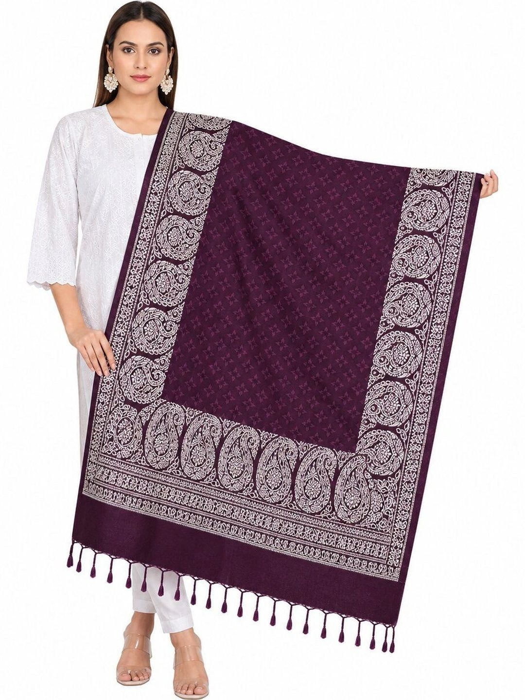 Fabture Women Paisley Printed Shawl-image-48