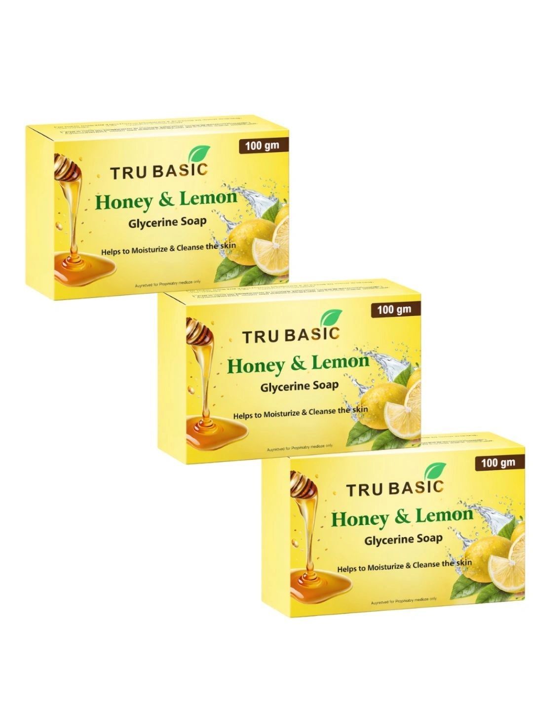 Tru Basic Set Of 3 Lemon Honey Soap - 100 g Each-picture-57