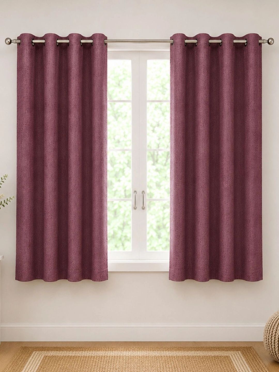 Homeful Style Rose Set of 2 Window Curtain-picture-3