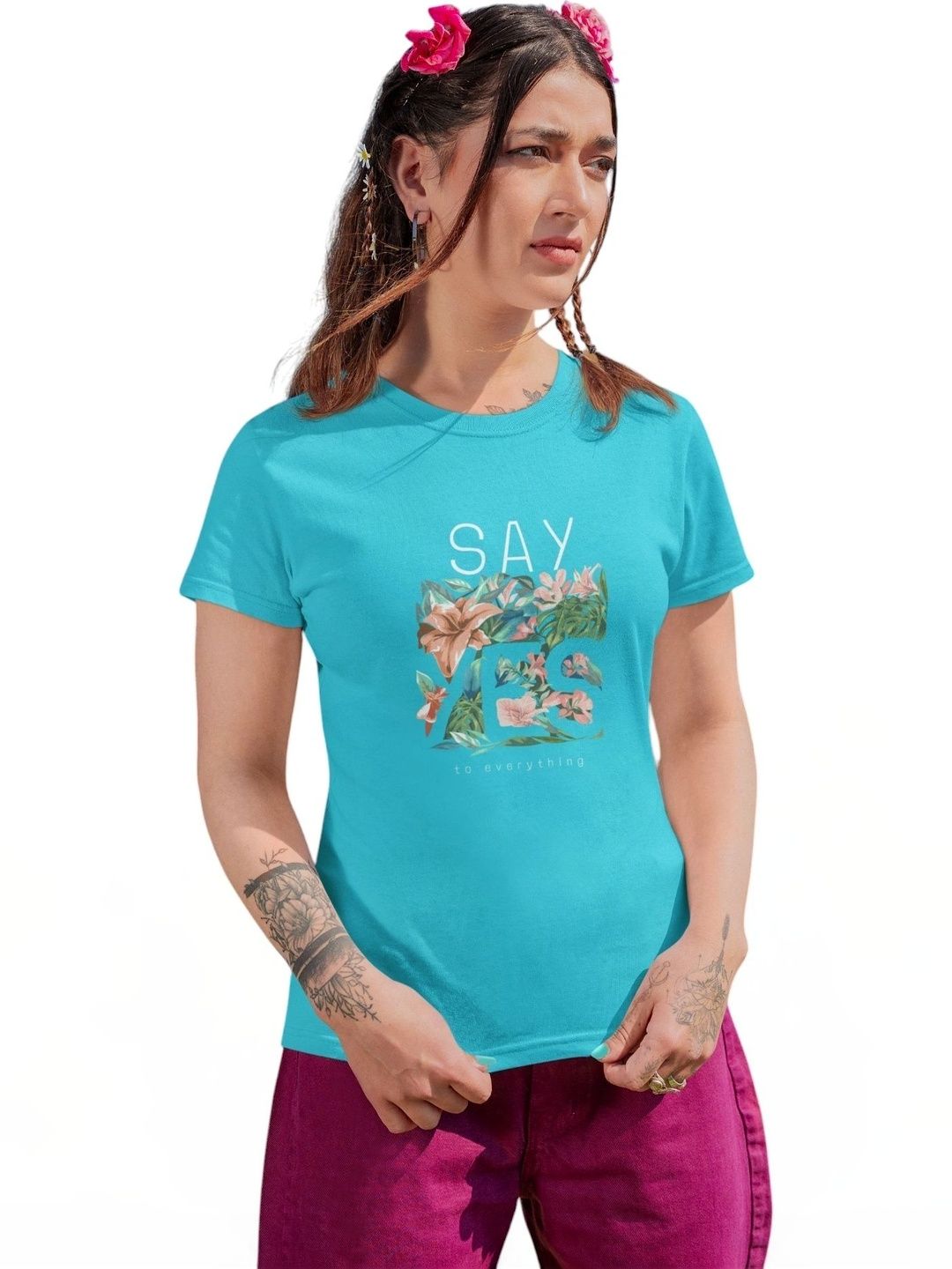 Elegantcrafts Floral Print Tropical Cotton Top-picture-32