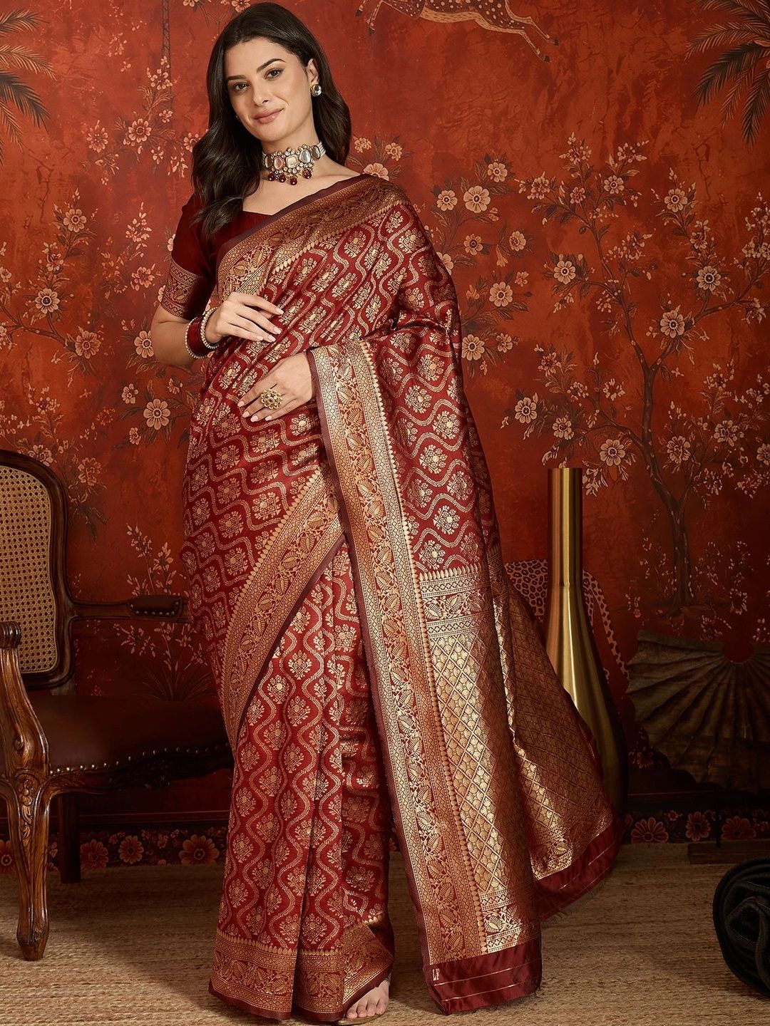 SZN Woven Design Zari Pure Silk Banarasi Saree-picture-42