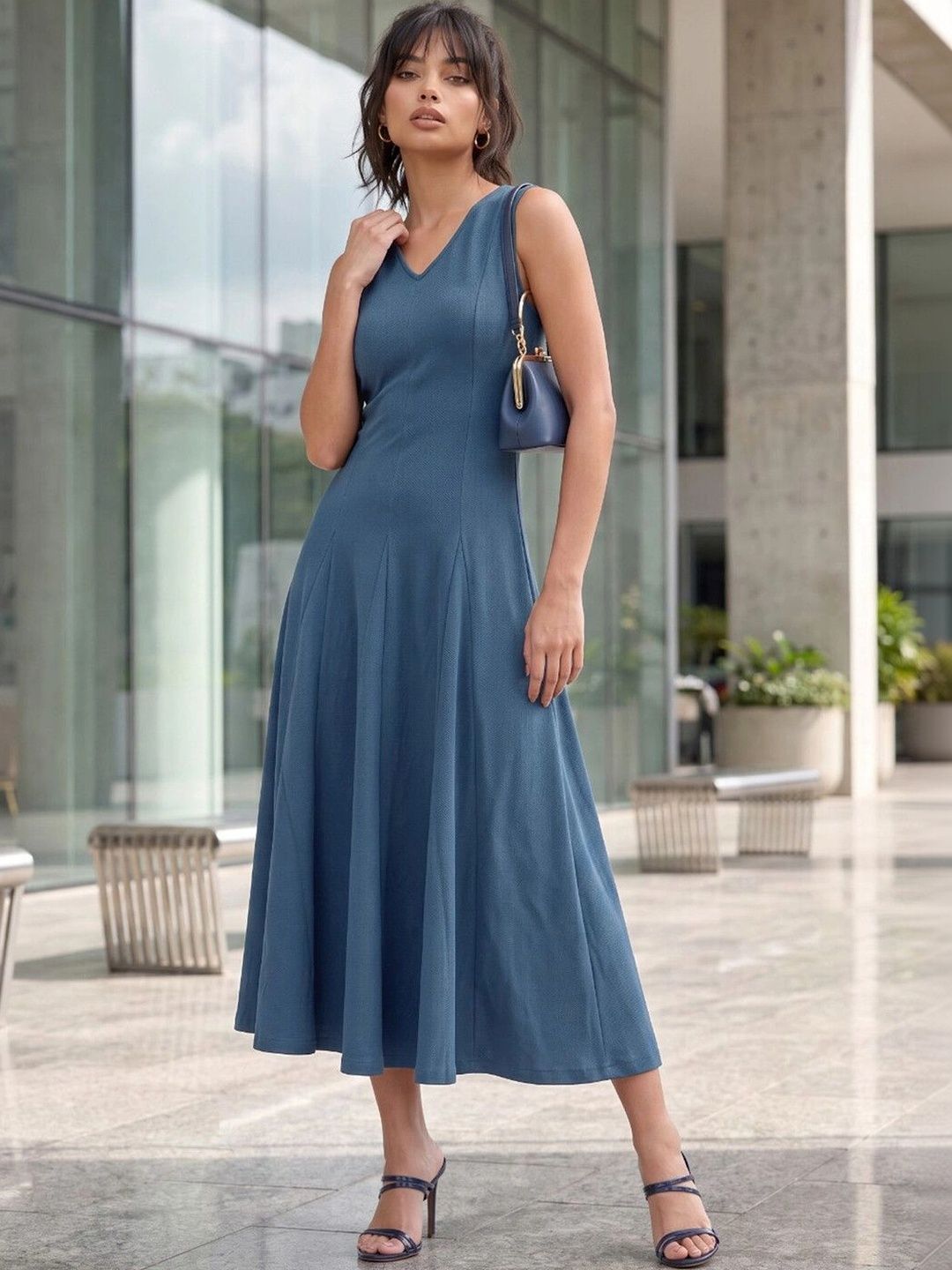 glitchez A-Line Midi Dress-image-24