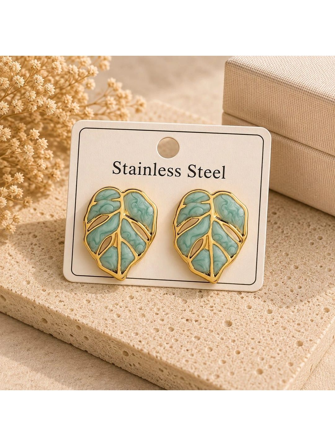 GARV GLEAM Leaf Shaped Studs Earrings-picture-34